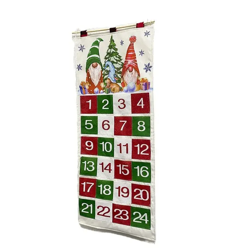 Christmas Countdown 24-Grid Calendar Pendant Home Decor