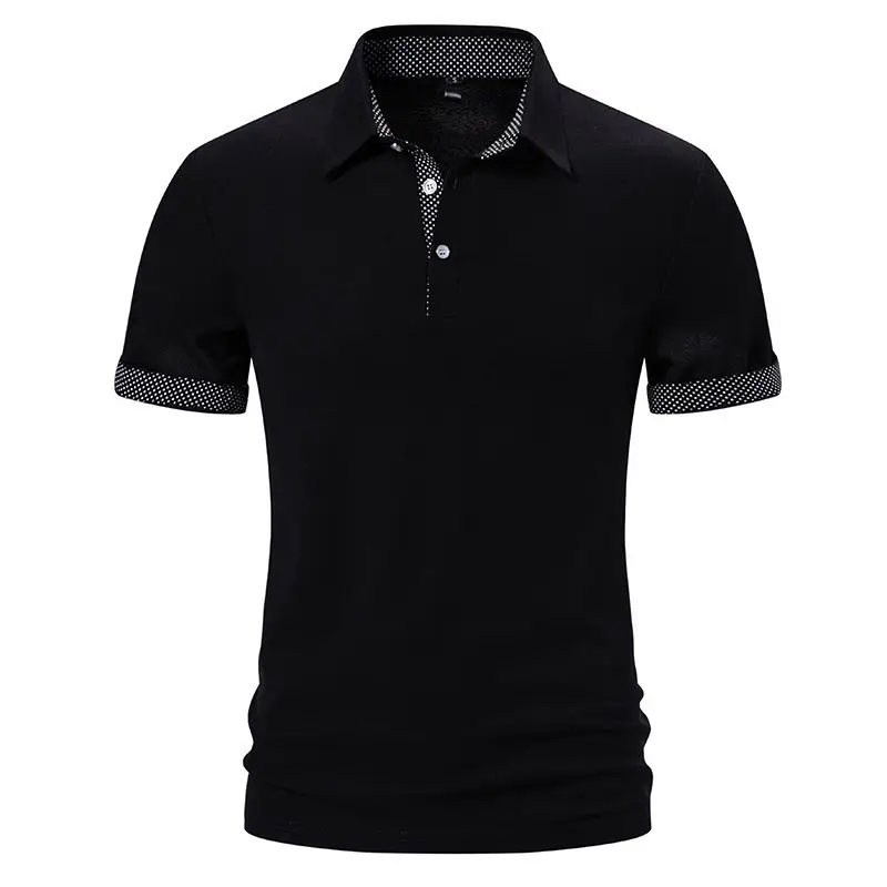 2024 Black Short-sleeve Polo Shirt for Men - Image 6