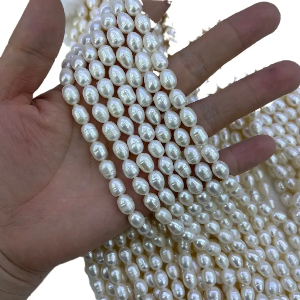 Natural Freshwater Pearl Thread 7-8mm Loose Beads 35cm - Image 5