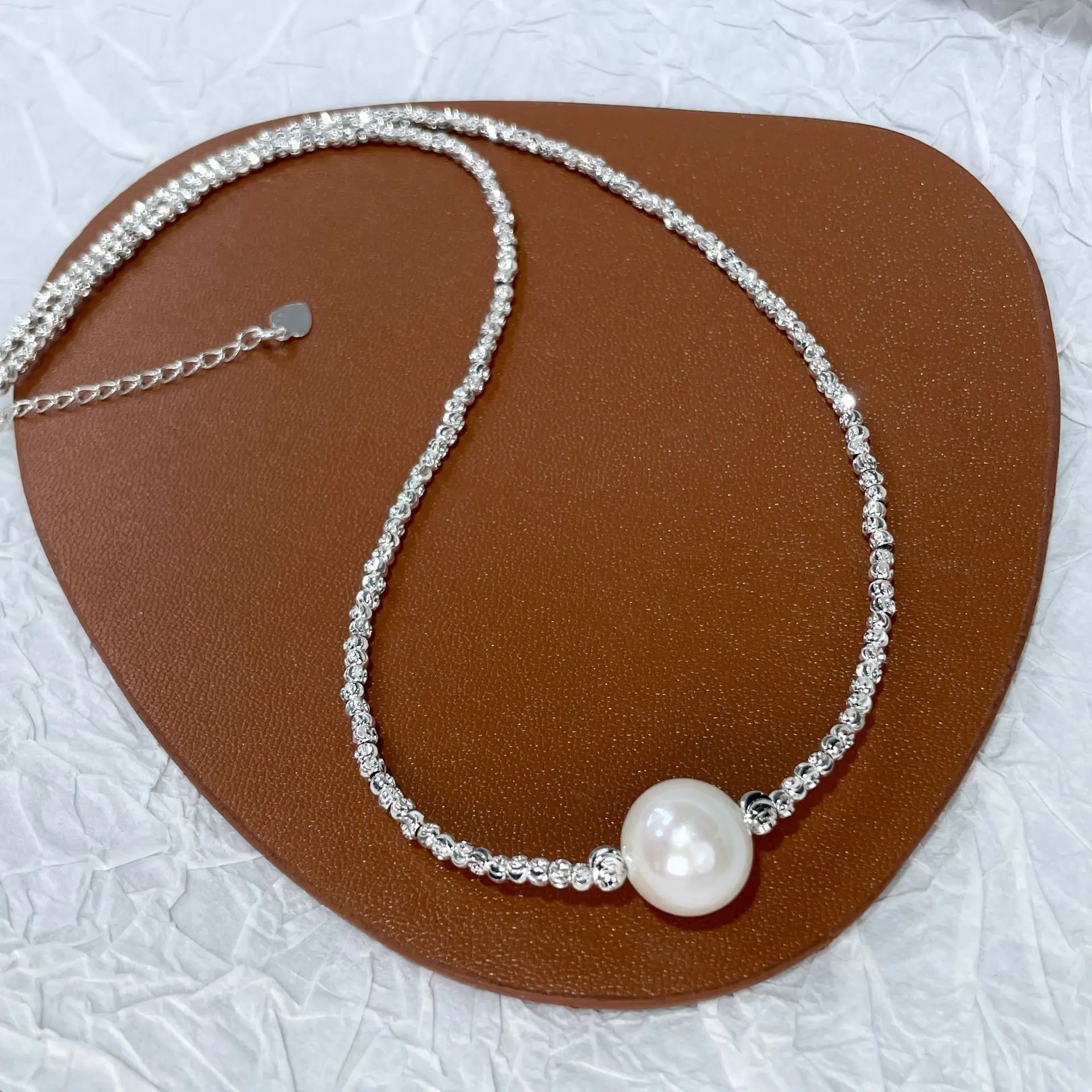 Natural Freshwater Pearl Broken Silver Necklace for Women — feature 5