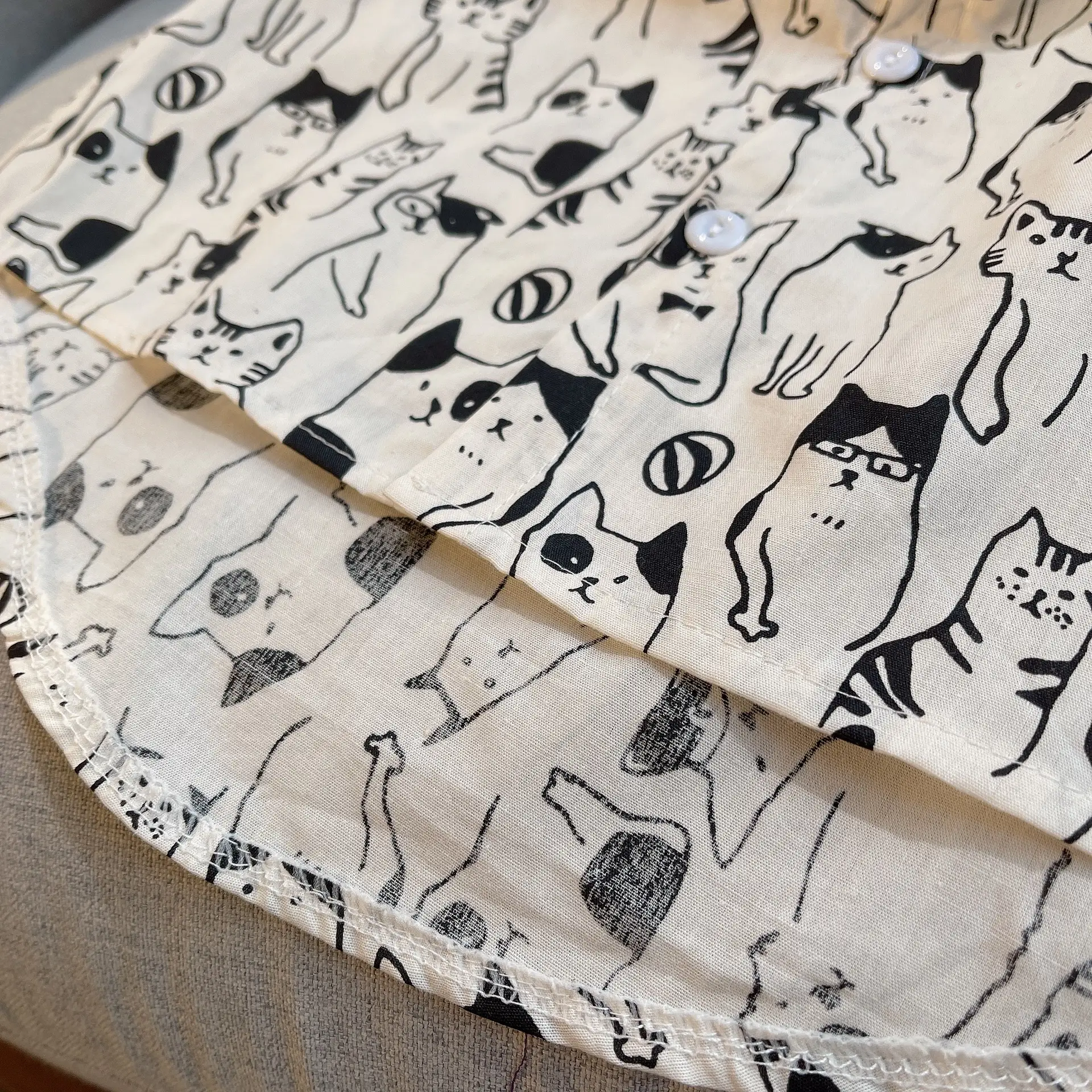 Children Cotton Cat Print Shorts Suit Summer — feature 10