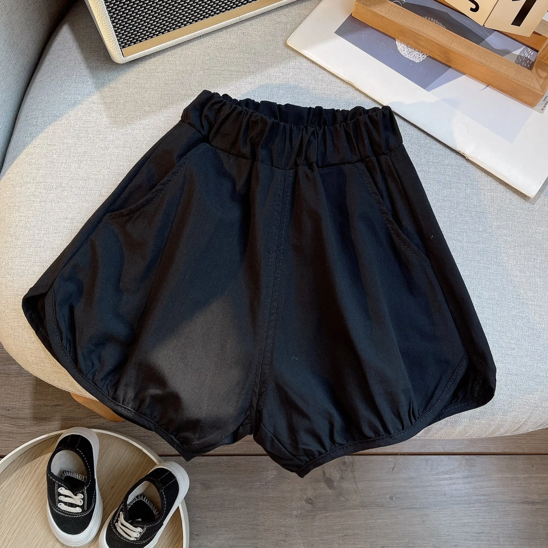 Children Cotton Cat Print Shorts Suit Summer — feature 15