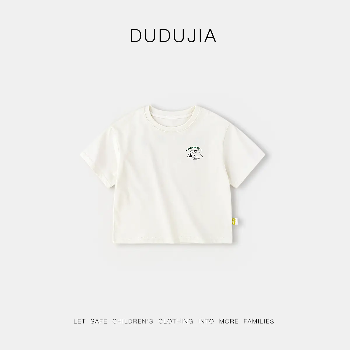 Dudu Kids Campine T-Shirt Shorts Set Cream Green - Image 3