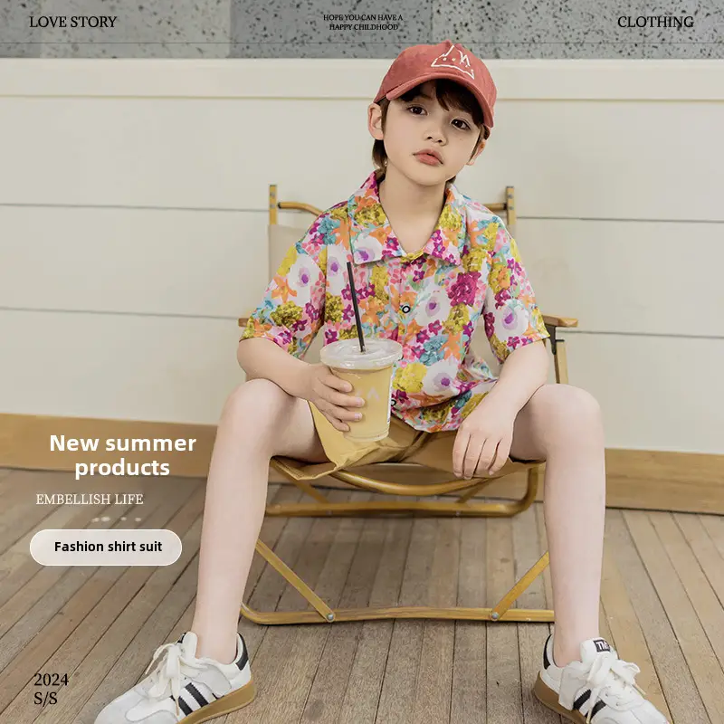 Children's Floral Short Sleeve T-Shirt Set - Image 2