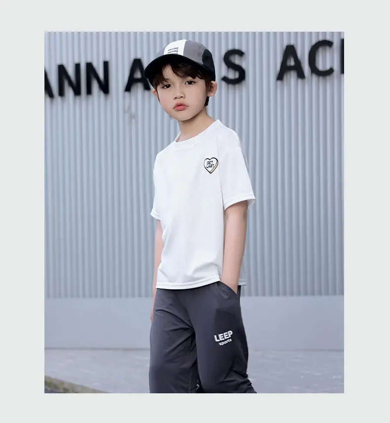 Children's Pink Embroidered Crewneck T-Shirt Summer Wear — feature 19