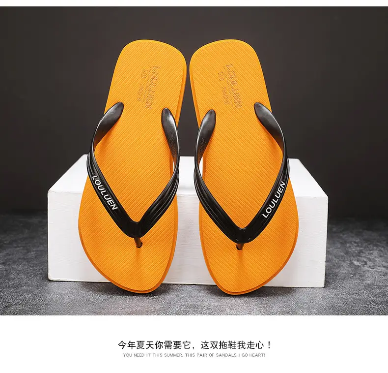 Men's Black Loui Eren Casual Flip Flops Summer — feature 14