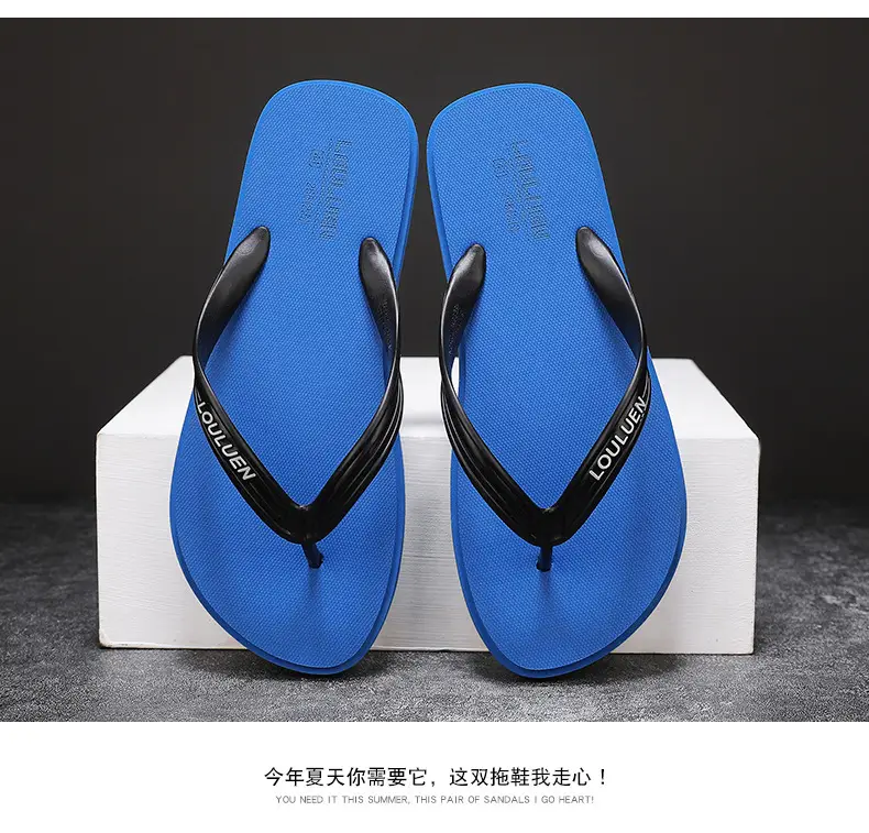 Men's Black Loui Eren Casual Flip Flops Summer — feature 15