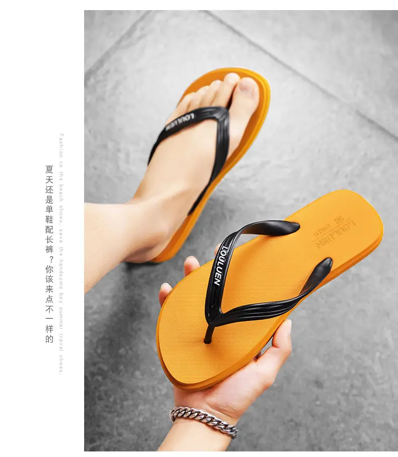 Men's Black Loui Eren Casual Flip Flops Summer — feature 21