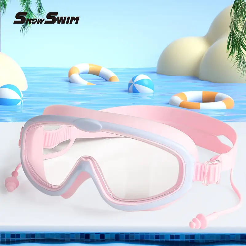 Children bag swimming goggles girls boys swimming equipment glasses waterproof anti-fog big frame professional diving swimming goggles factory
