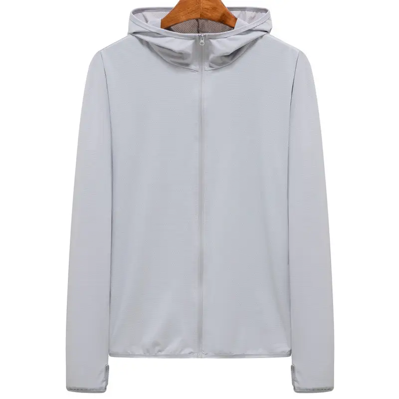 Men Ice Silk Sunproof Jacket Light Blue Non-UV - Image 19