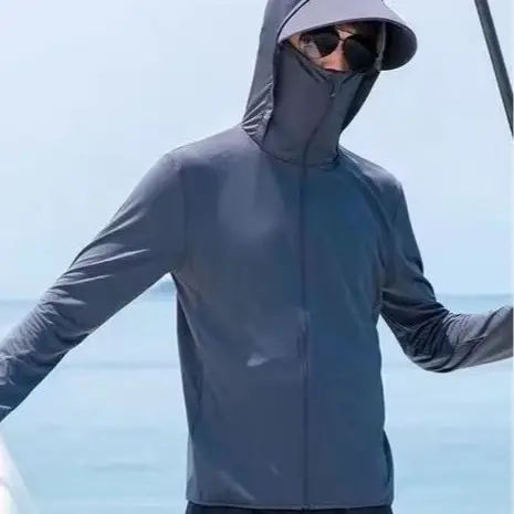 Men Ice Silk Sunproof Jacket Light Blue Non-UV — feature 1