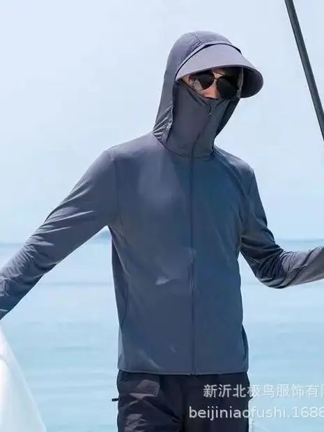 Men Ice Silk Sunproof Jacket Light Blue Non-UV — feature 9