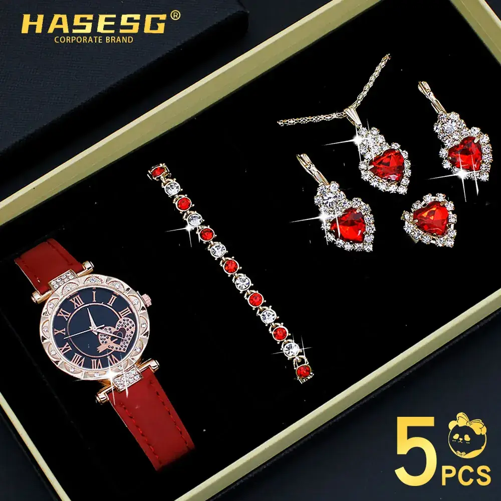 Women's Green Stone Bracelet & Watch Set - Image 21