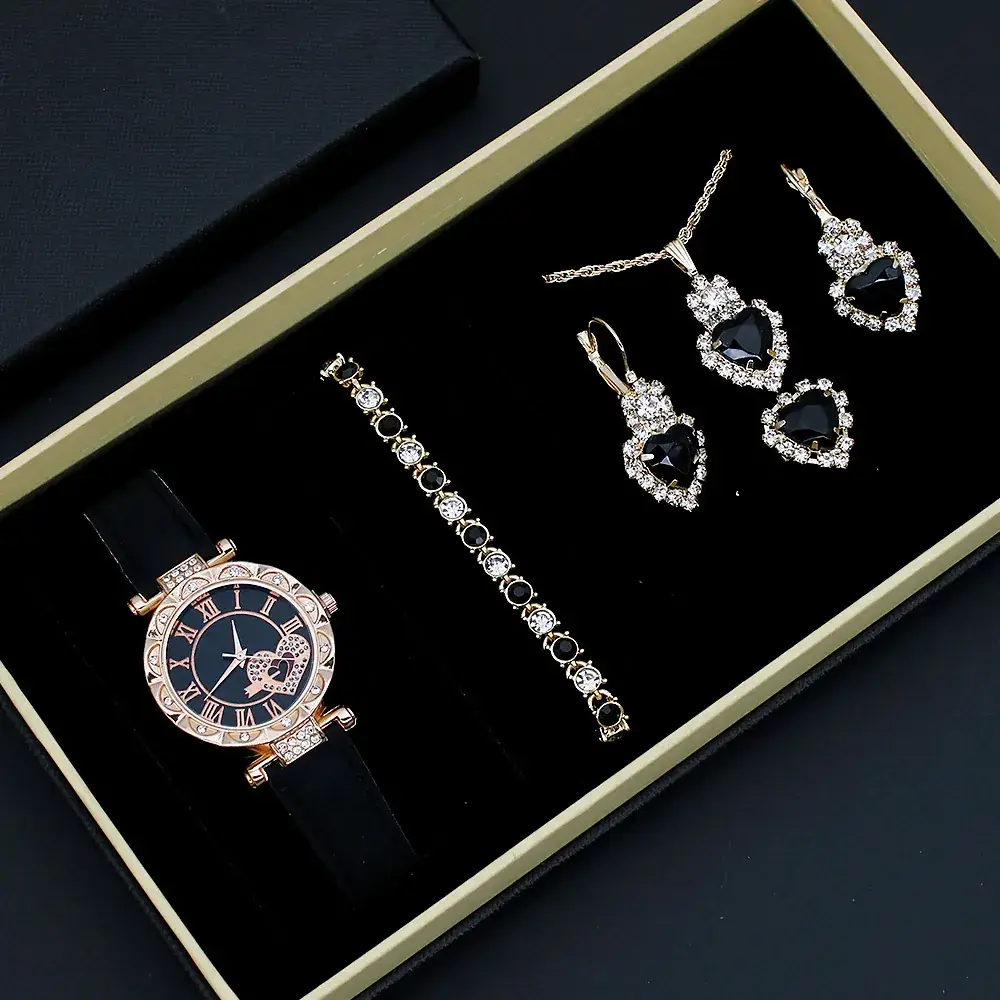 Women's Green Stone Bracelet & Watch Set - Image 12