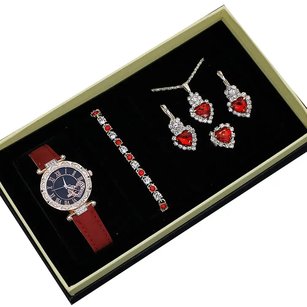 Women's Green Stone Bracelet & Watch Set - Image 22