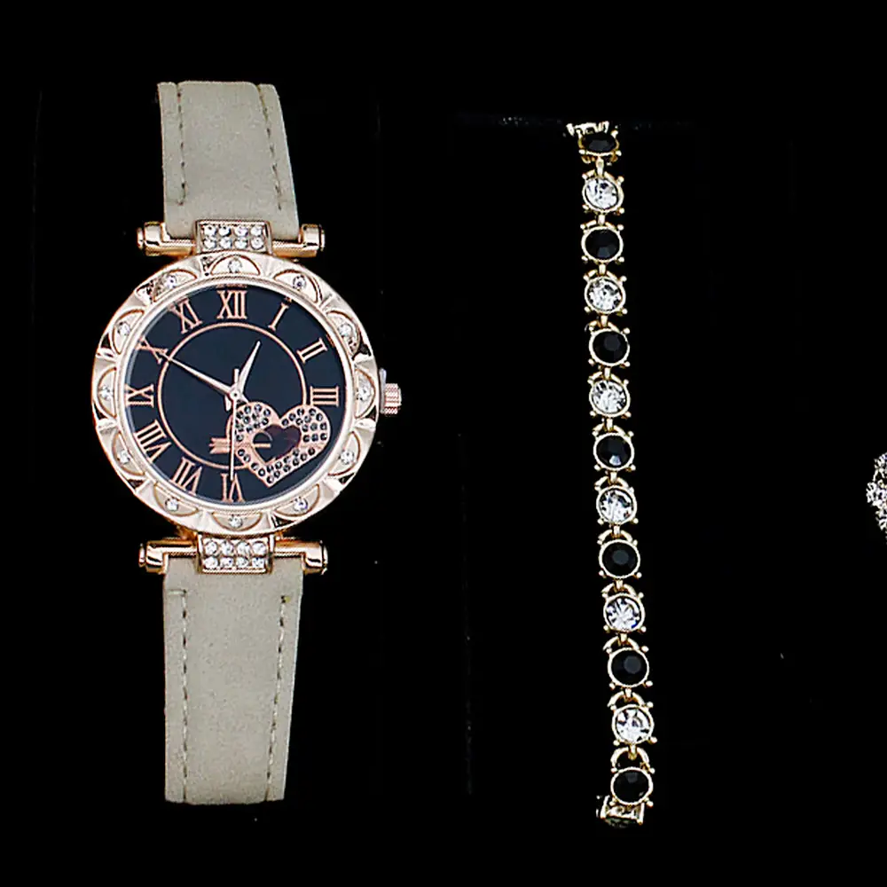 Women's Green Stone Bracelet & Watch Set — feature 13