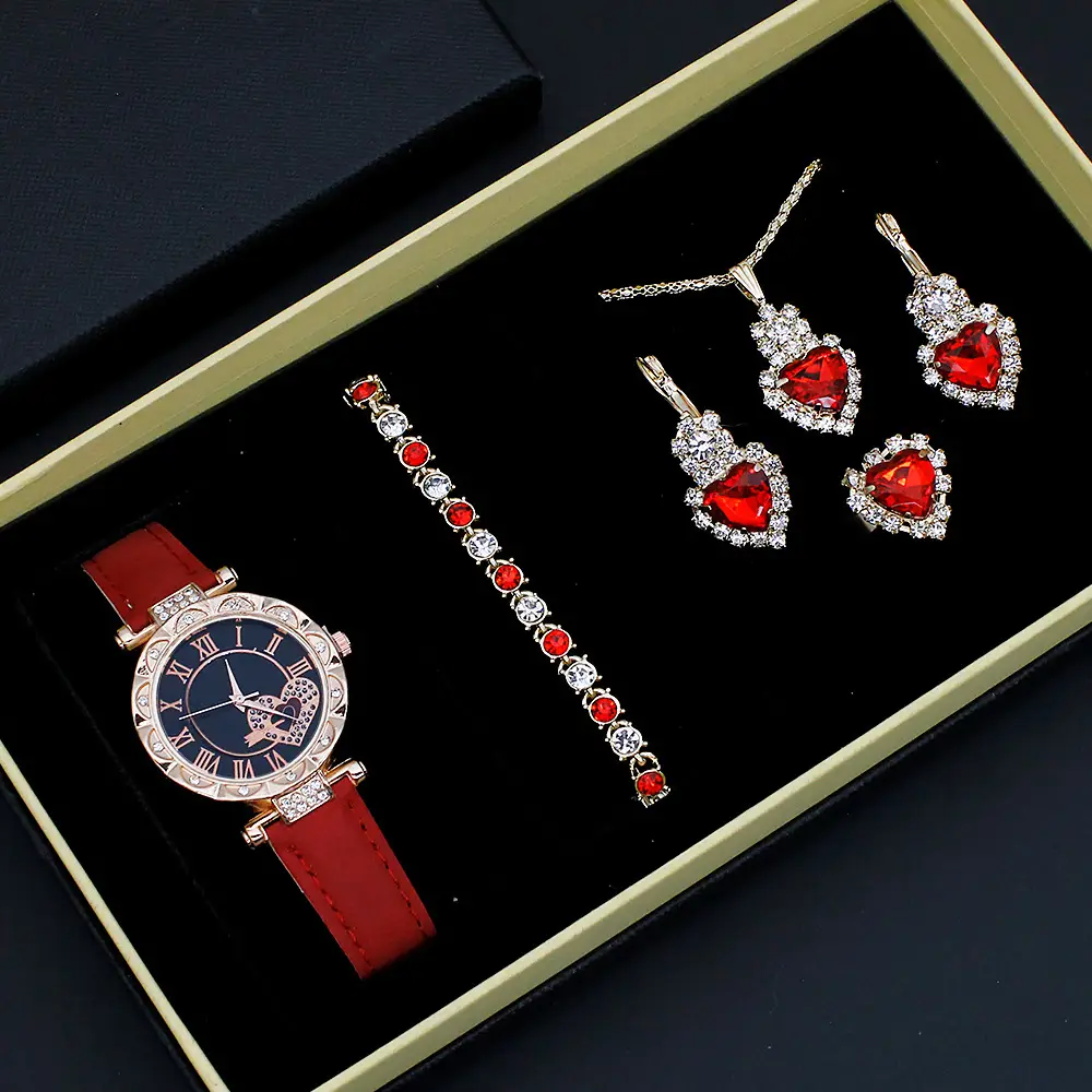 Women's Green Stone Bracelet & Watch Set — feature 2