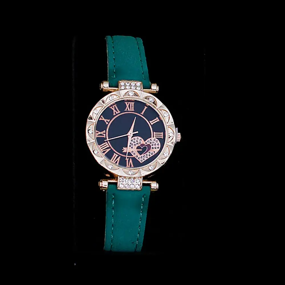 Women's Green Stone Bracelet & Watch Set - Image 10