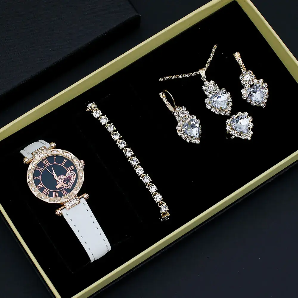 Women's Green Stone Bracelet & Watch Set - Image 11