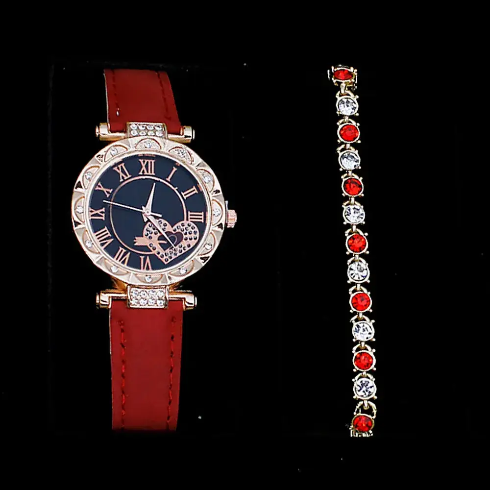 Women's Green Stone Bracelet & Watch Set - Image 18