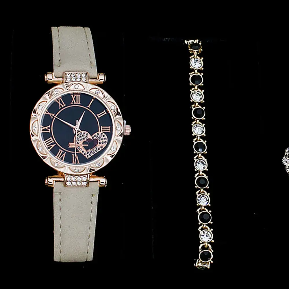 Women's Green Stone Bracelet & Watch Set - Image 19