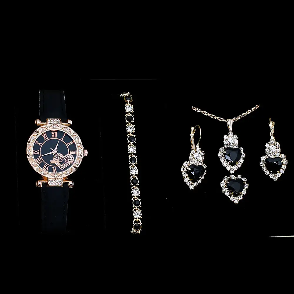 Women's Green Stone Bracelet & Watch Set - Image 2