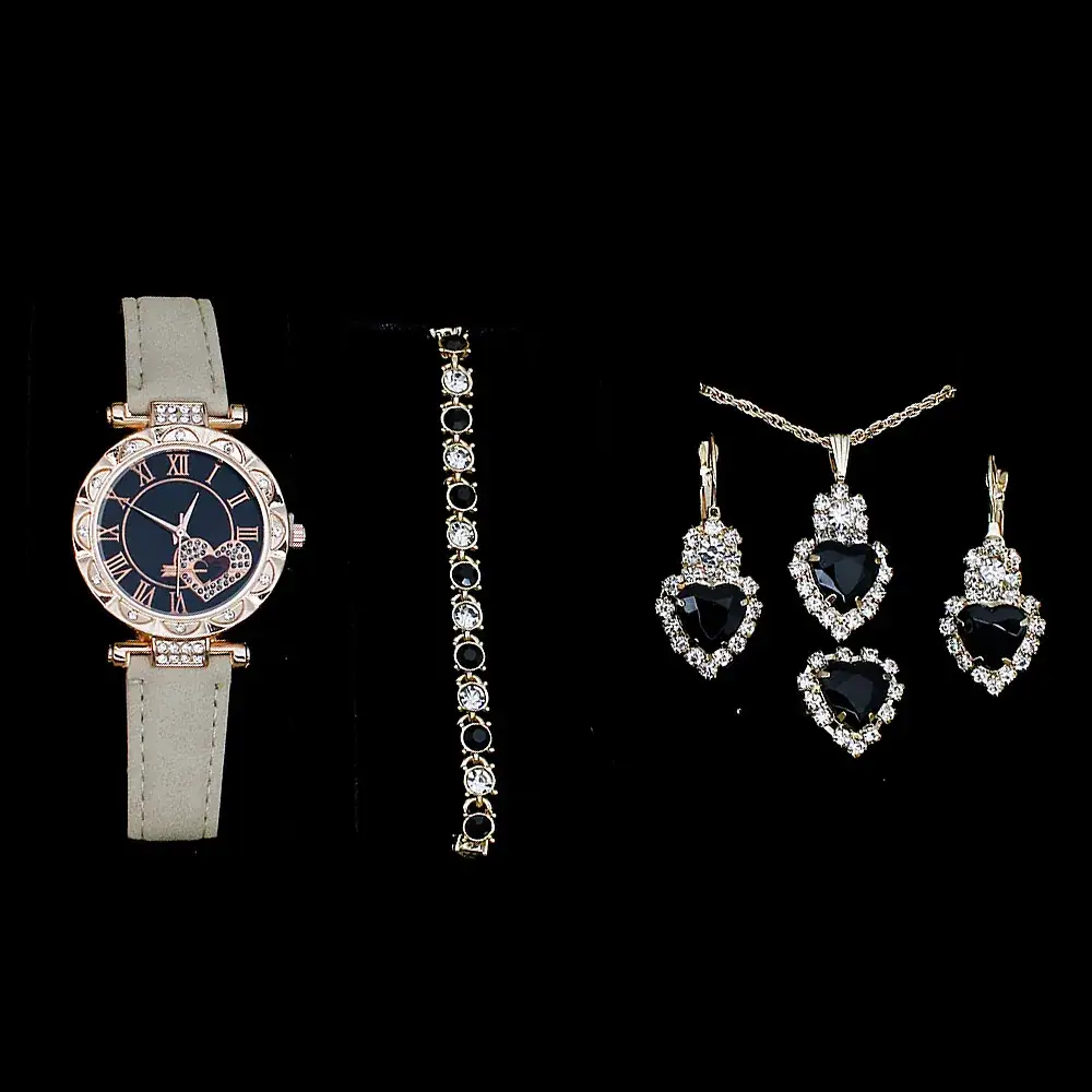Women's Green Stone Bracelet & Watch Set - Image 5