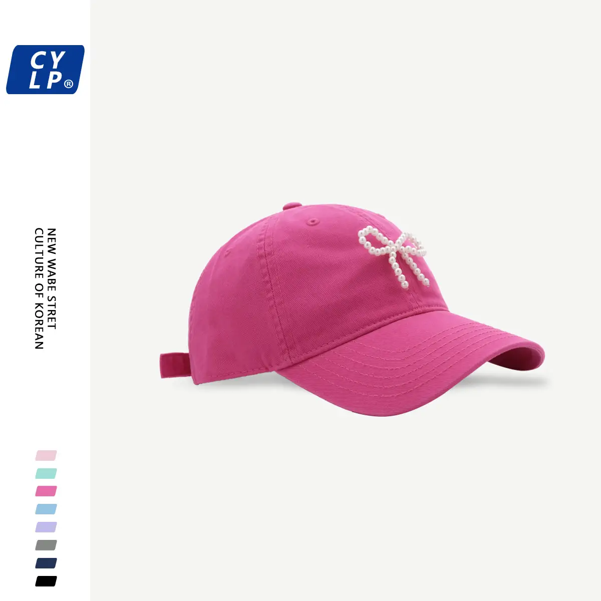 Women's Pearl Bow Baseball Cap Grey — feature 11