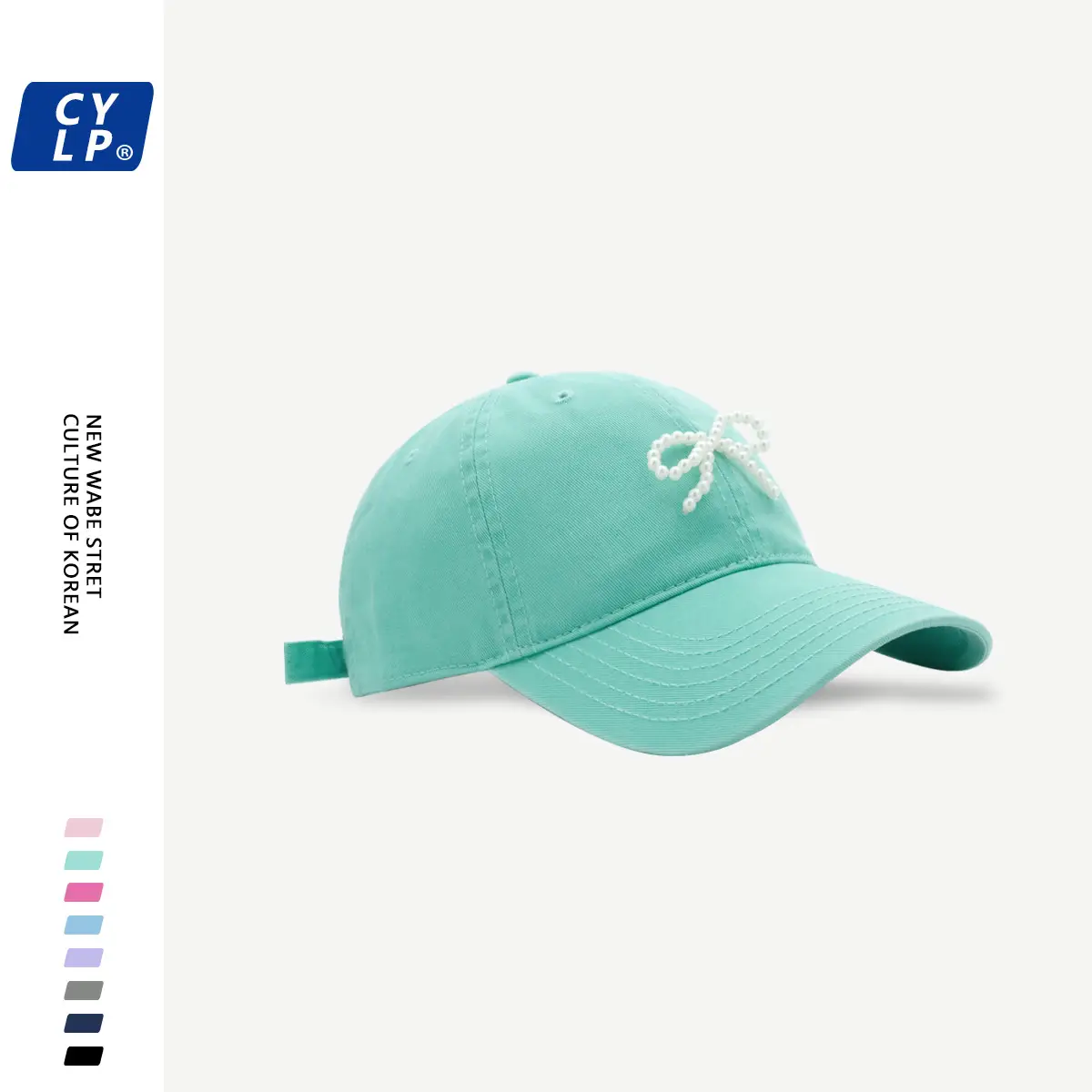 Women's Pearl Bow Baseball Cap Grey — feature 13