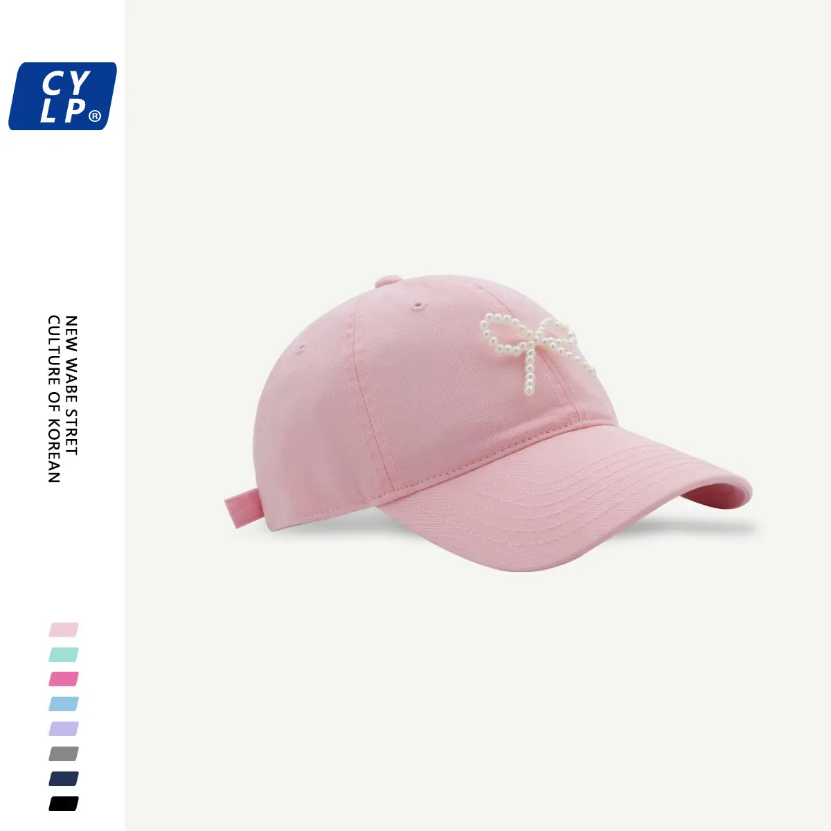 Women's Pearl Bow Baseball Cap Grey — feature 15