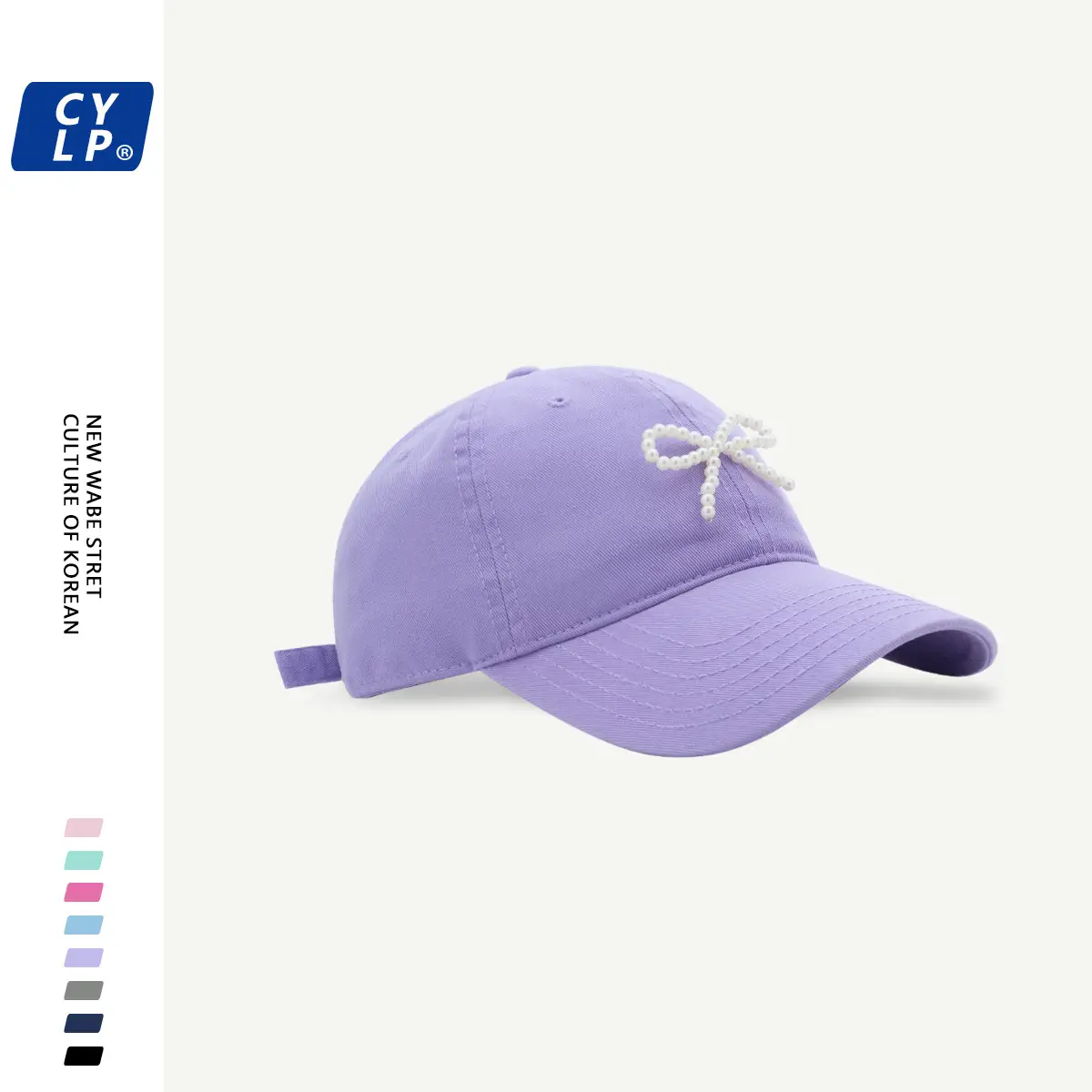 Women's Pearl Bow Baseball Cap Grey — feature 17