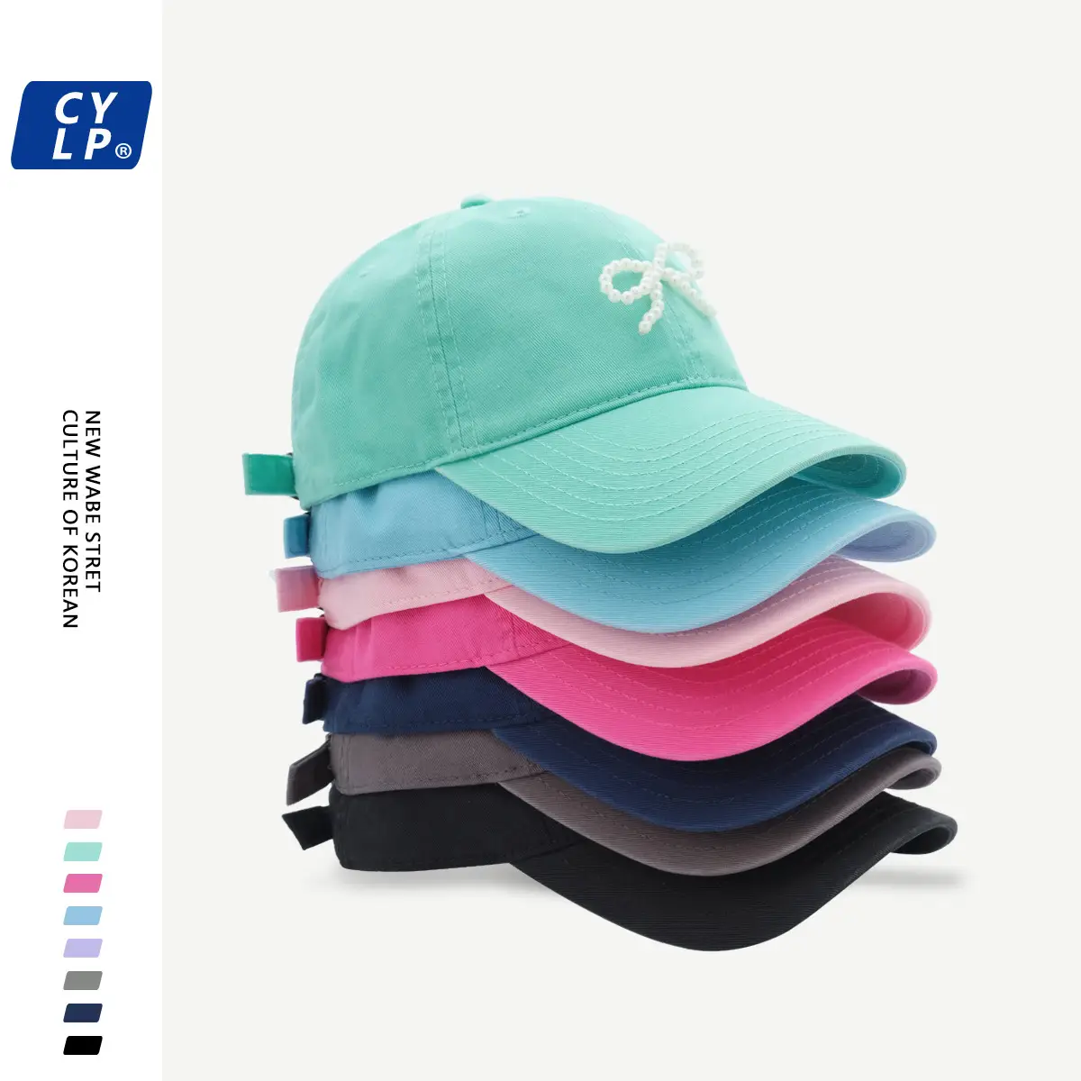Women's Pearl Bow Baseball Cap Grey — feature 4