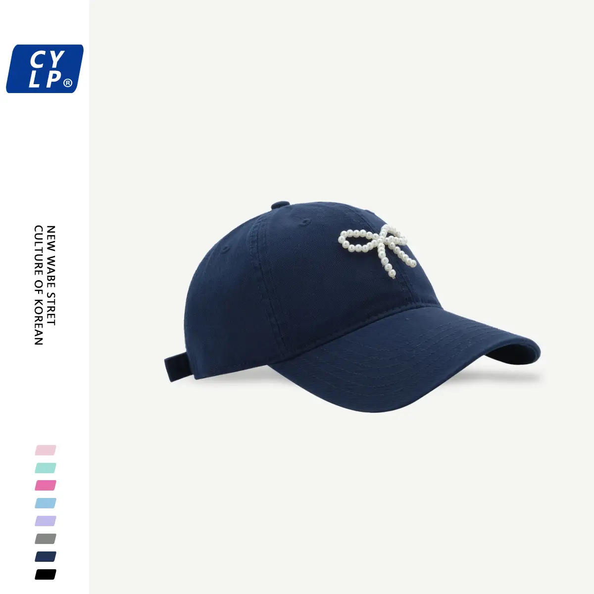 Women's Pearl Bow Baseball Cap Grey — feature 9