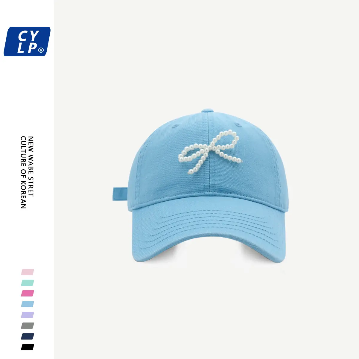 Women's Pearl Bow Baseball Cap Grey - Image 4