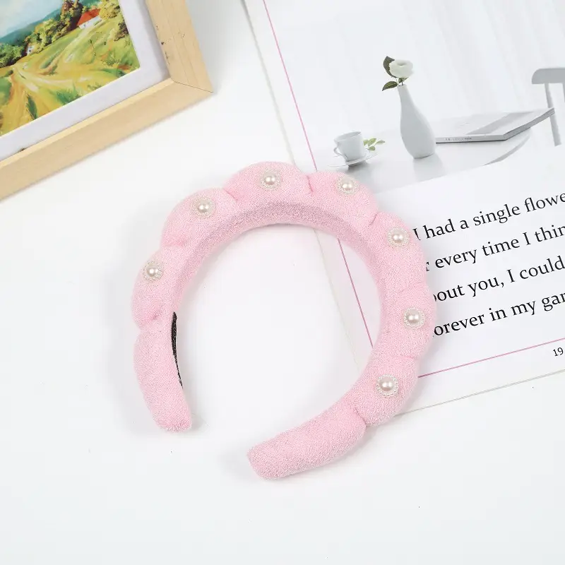 White Pearl Twist Hairband for Women - Image 2