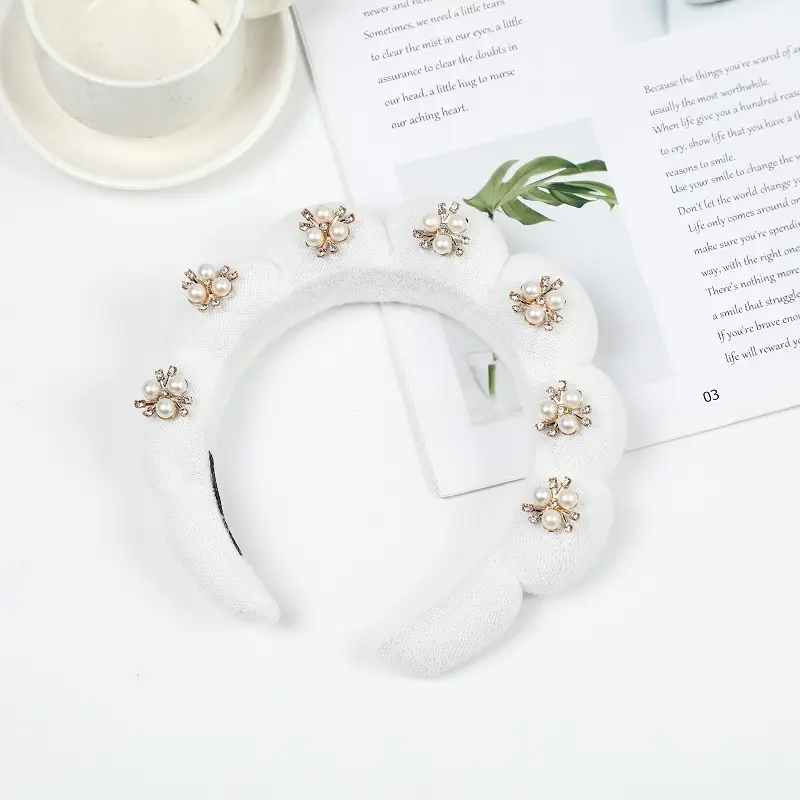 White Pearl Twist Hairband for Women - Image 27