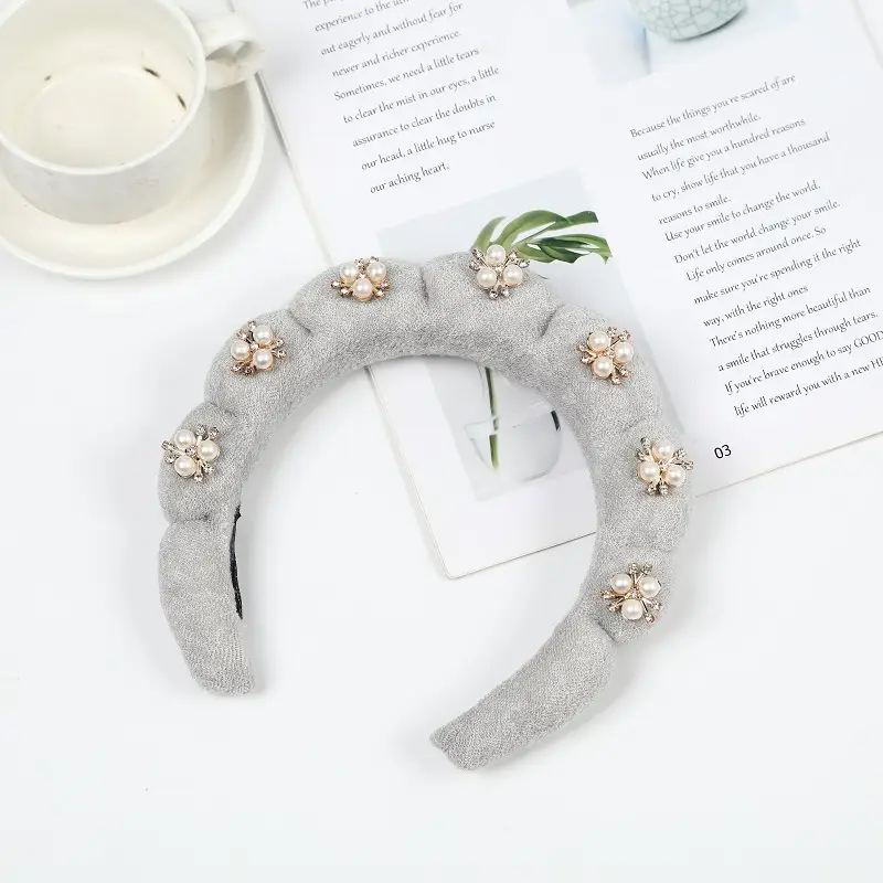 White Pearl Twist Hairband for Women - Image 29