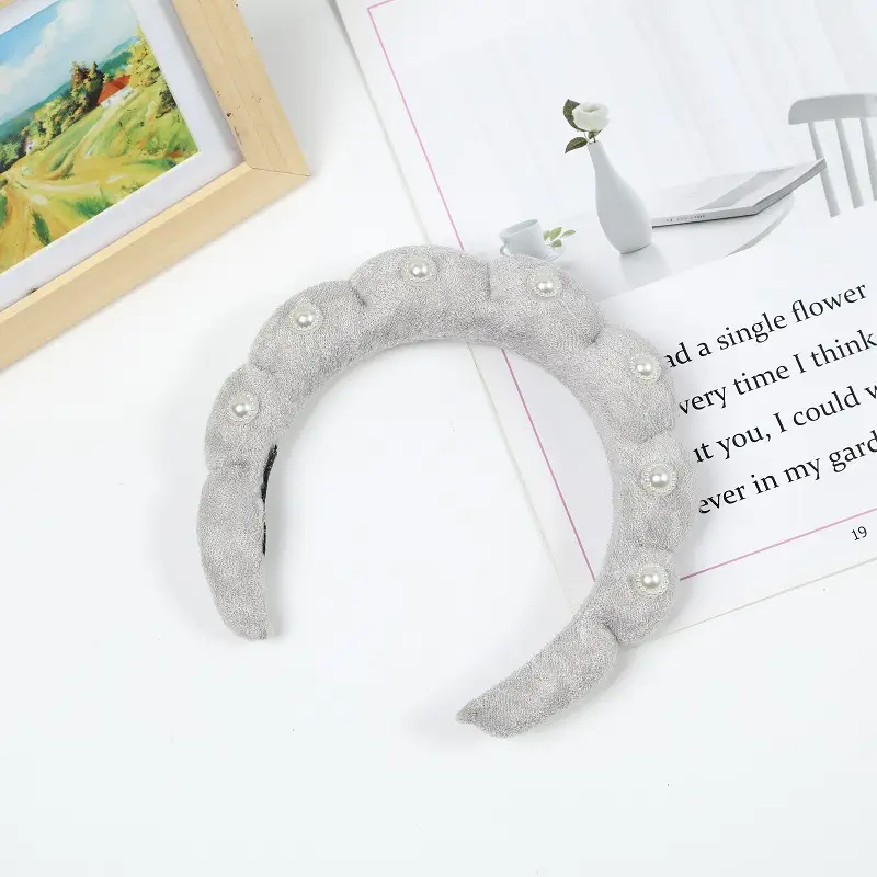 White Pearl Twist Hairband for Women - Image 3