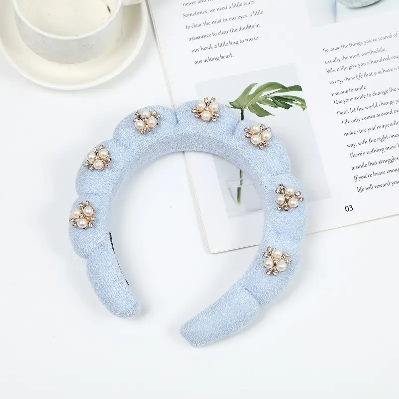 White Pearl Twist Hairband for Women - Image 30