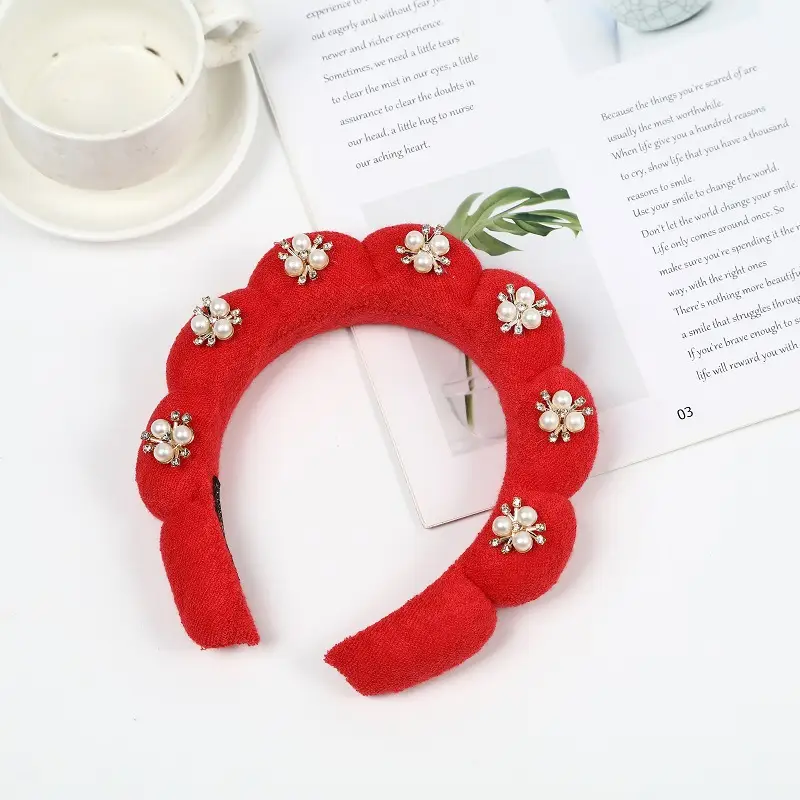 White Pearl Twist Hairband for Women - Image 33