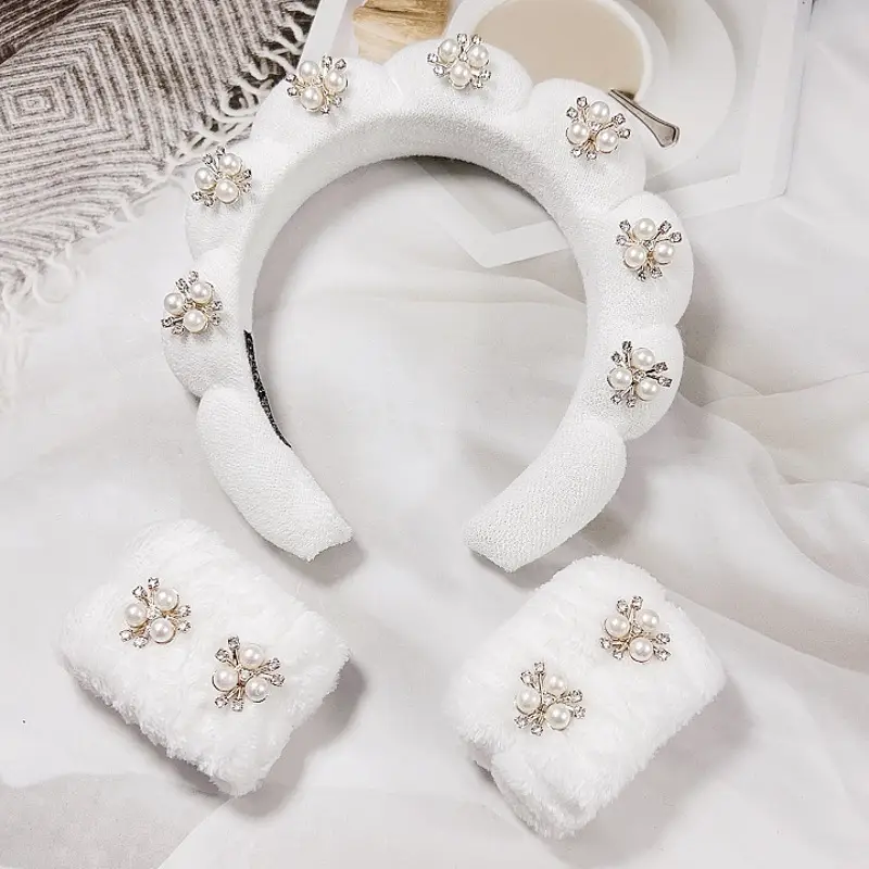 White Pearl Twist Hairband for Women - Image 42