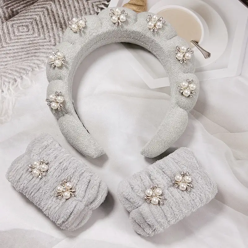 White Pearl Twist Hairband for Women - Image 44