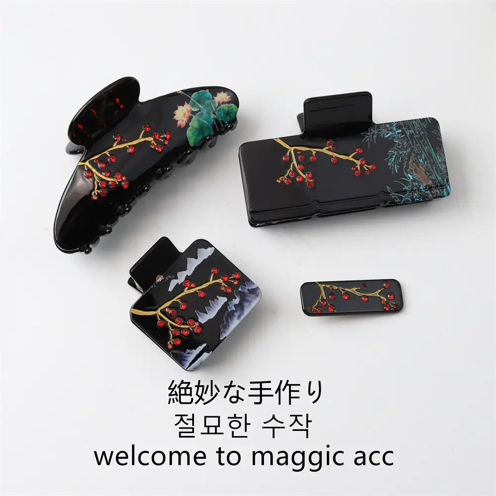 New Style Chinese Ink Painting Hair Clip for Women - Image 4