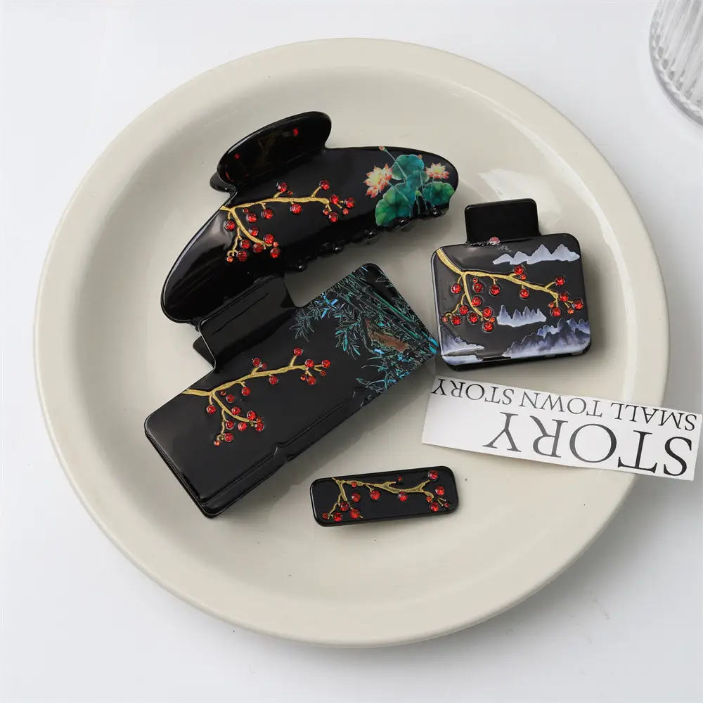 New Style Chinese Ink Painting Hair Clip for Women — feature 17
