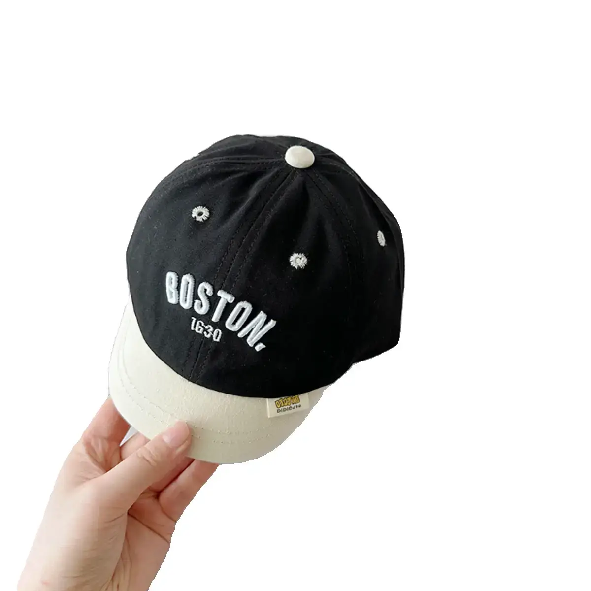 Kids Boston Baseball Caps Brown Black - Image 10