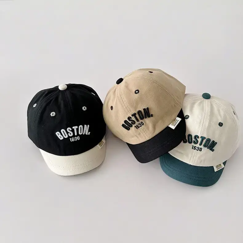 Kids Boston Baseball Caps Brown Black β feature 2