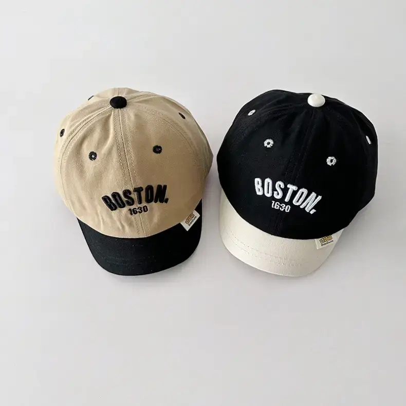 Kids Boston Baseball Caps Brown Black β feature 3