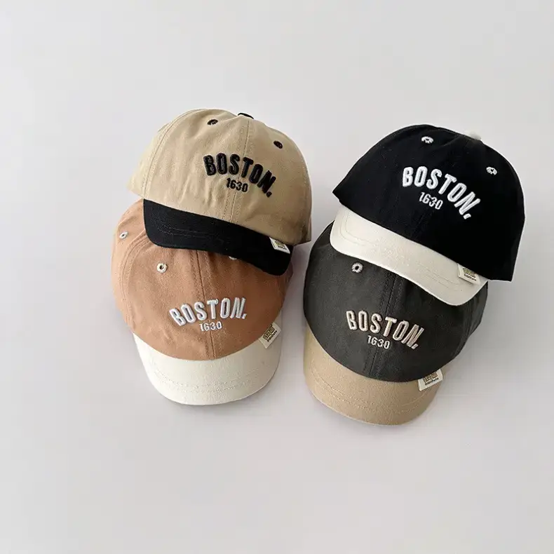 Kids Boston Baseball Caps Brown Black β feature 6
