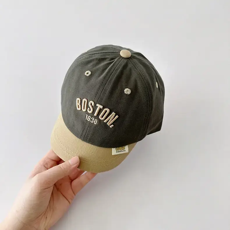 Kids Boston Baseball Caps Brown Black β feature 8