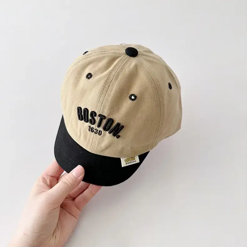 Kids Boston Baseball Caps Brown Black β feature 9